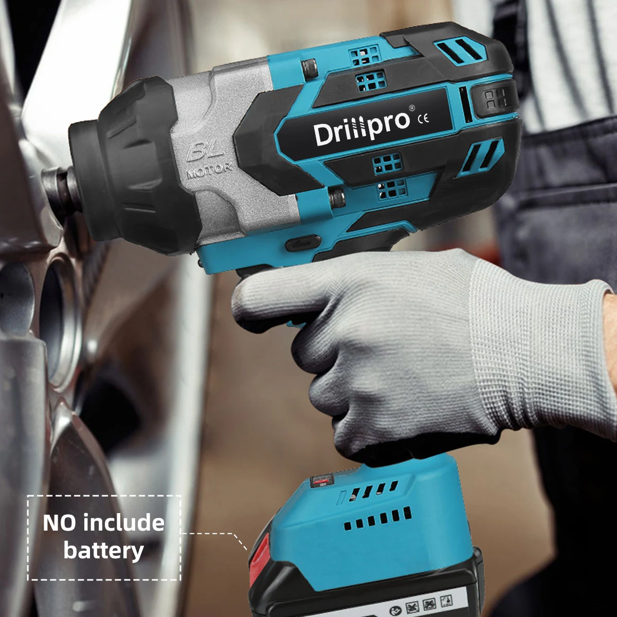 

Drillpro 2000N.M Torque Brushless Impact Wrench 1/2 inch Electric Cordless Driver Car Repair Power Tools For 18V Battery