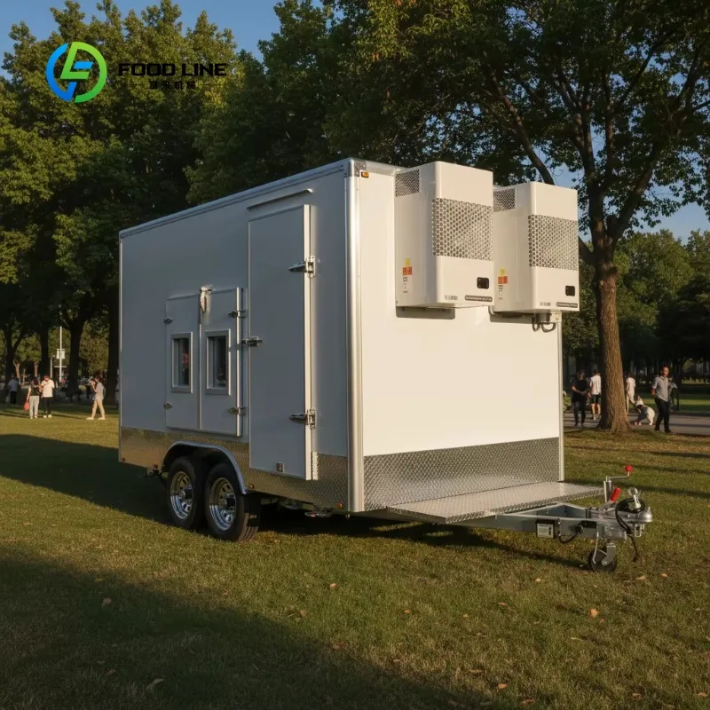 Customized Commercial Dual Zone Refrigerated Box Trailer for Cold Chain Transport Catering and Event Cooling