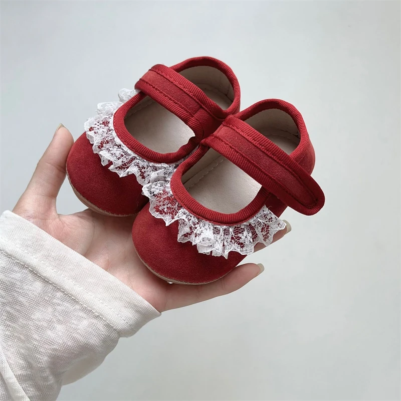 

Baby Girls Walking Shoes Spring Autumn Newborn Infant Shoes Comfortable Soft Sole Toddler Kids Lace Princess Shoes Birthday Gift