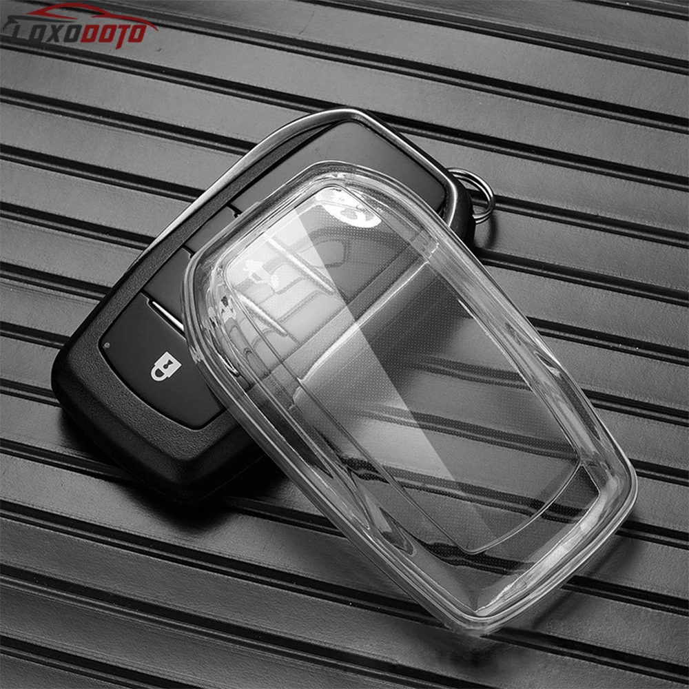 Tampa da chave do carro TPU transparente, estojo para Toyota Corolla, RAV4, coroa LC200, LK200, Land Cruiser 200, Camry, Prado, Venza, Highlander, Prius