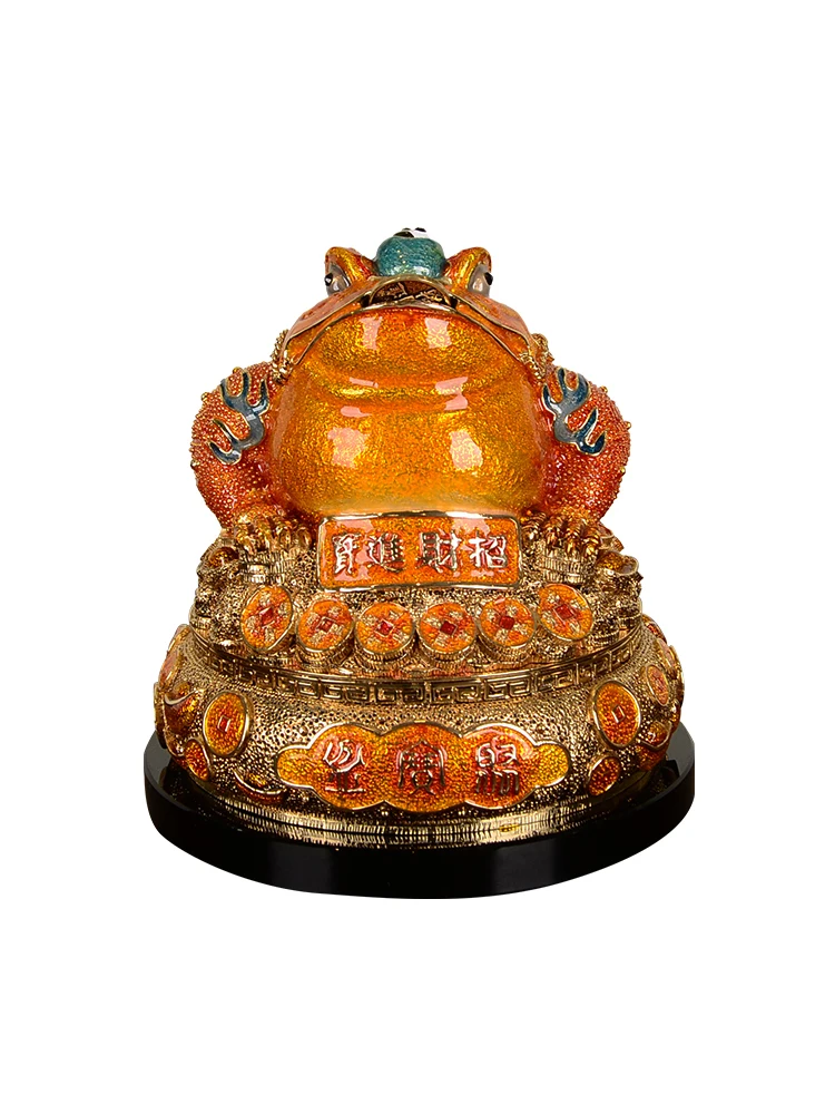 Enamel-colored golden toad lucky treasure decoration hall porch study decoration