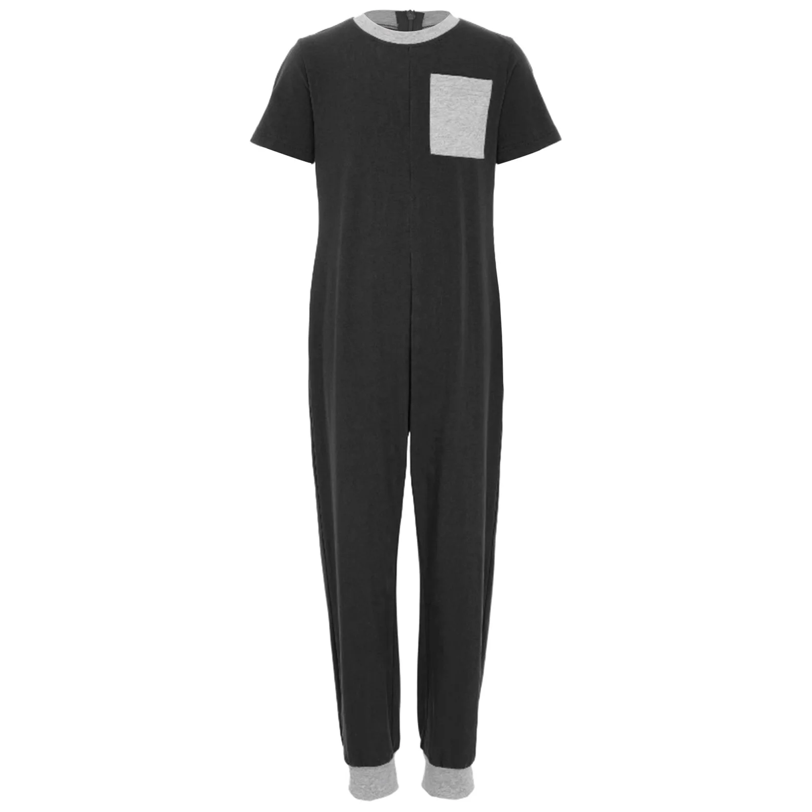 Adaptive Clothing for Children Special Needs Jumpsuit Round Neck Short Sleeve Back Zipper One Piece Bodysuit Rompers Sleepwear