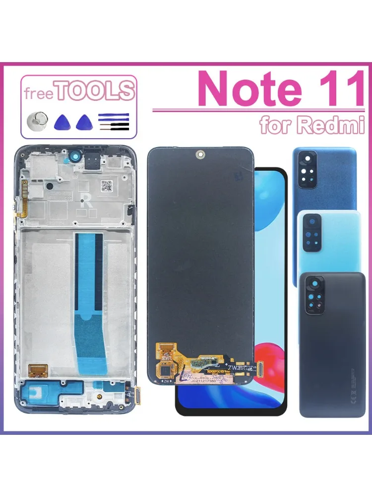 Wyświetlacz AMOLED LCD do Redmi Note 11 4G, ekran dotykowy, digitizer, moduł do telefonu Redmi Note 11 4G, numery części 2201117TY 2201117TG LCD — zdjęcie produktu 7