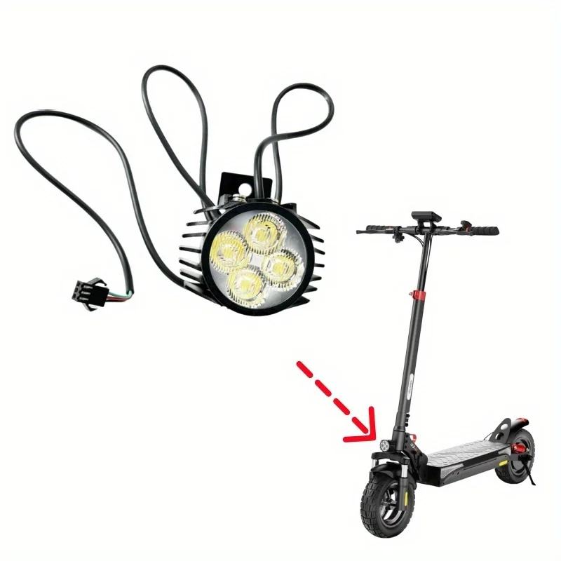 Faro LED para patinete eléctrico, lámpara de luz delantera para iScooter iX3 ZWHEEL ZRino Isinwheel GT2, piezas de luz frontal, accesorios