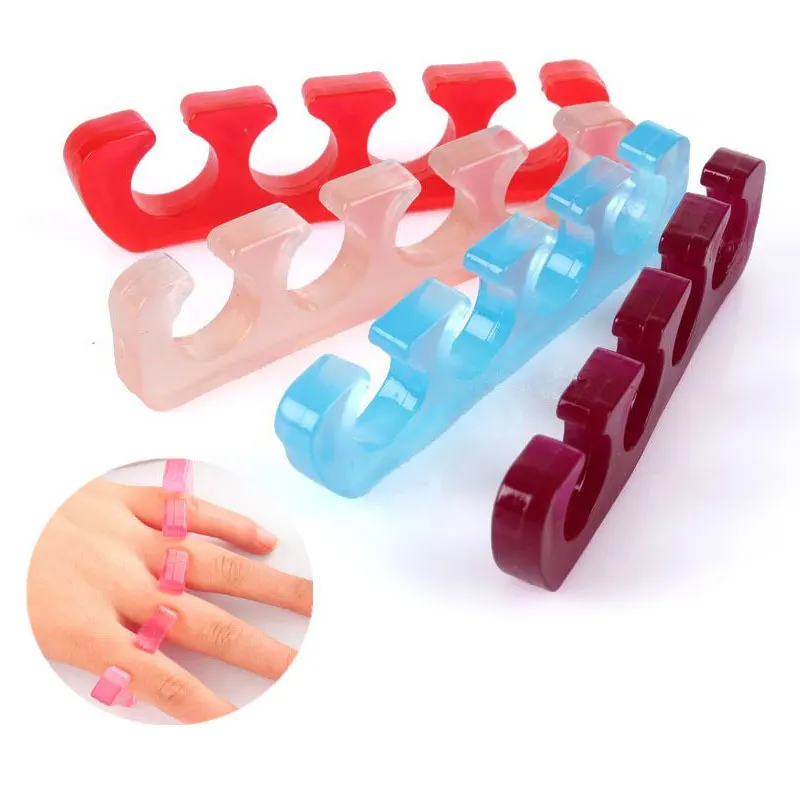 1pair Soft Silicone Finger Toe Separator Reusable Nail Polish Feet Care Spacer Manicure Pedicure Foot Braces Support Assistant