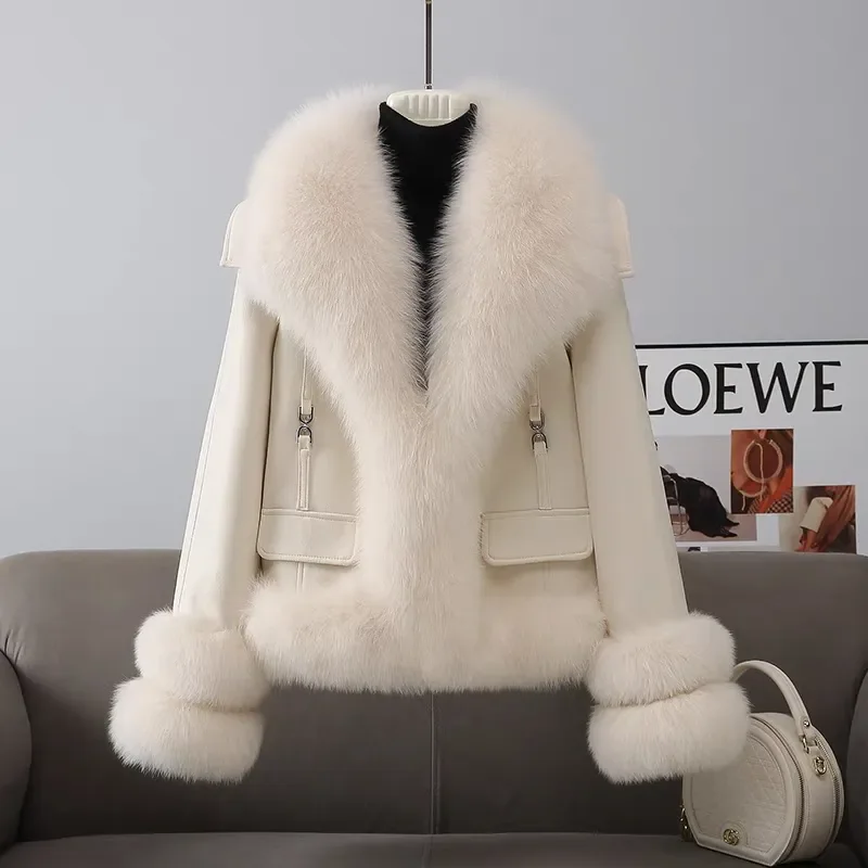 Fashion Fur Jacket Women 2025 Winter New Casual Leather Imitation Fox Fur Coat Fashion Young Short Maomari Outerwear Female W649