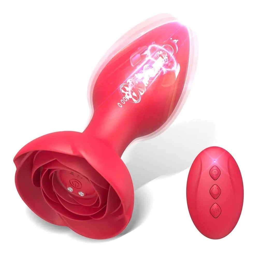 

Anal Toy 10 Speed Vibrating Rose Butt Plug ​with Remote Control G-spot Stimulation Prostate Vibrator Masturbation Sex Toys