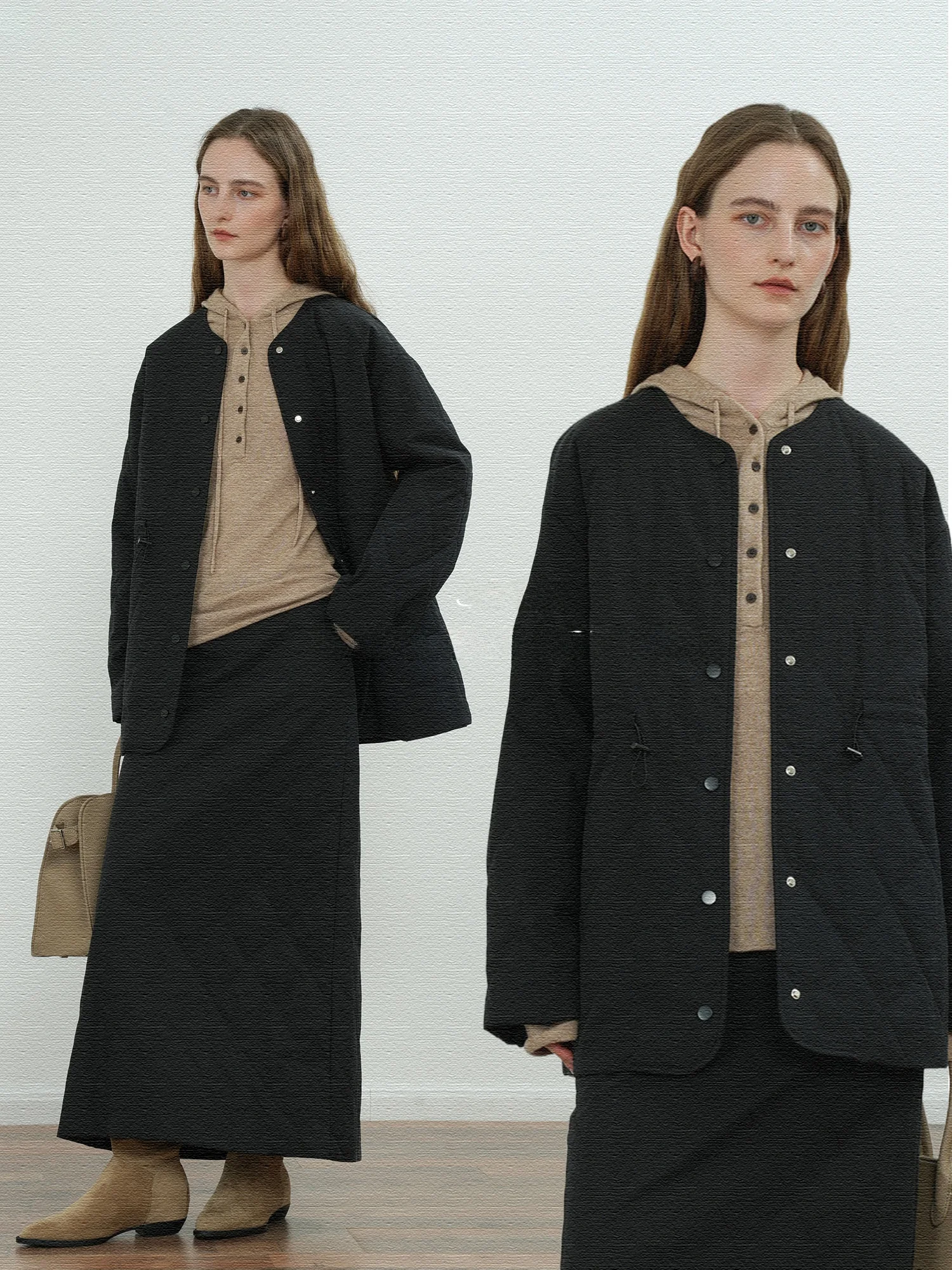 

Комплект JWSZ: хлопковая куртка-жакет с ромбовидным узором и юбка на шнурке, повседневный зимний модный комплект для женщин