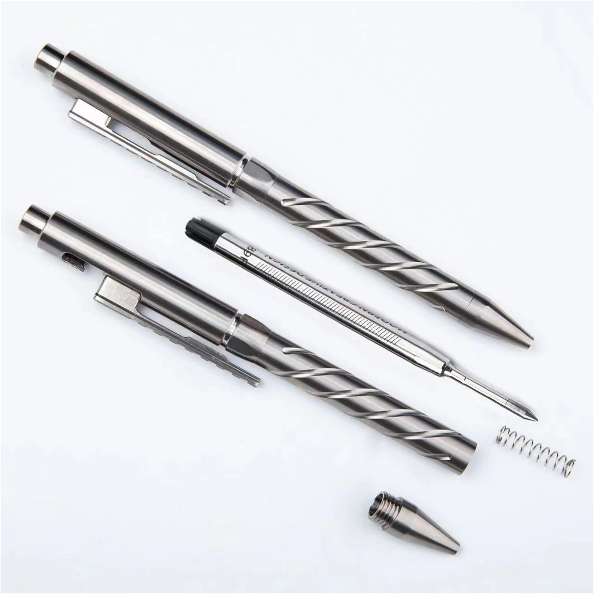 Titanium alloy Tactical Pen Business Signature Pen Bolt pen Pressed Pen EDC Multifunction Tool G2 Refill