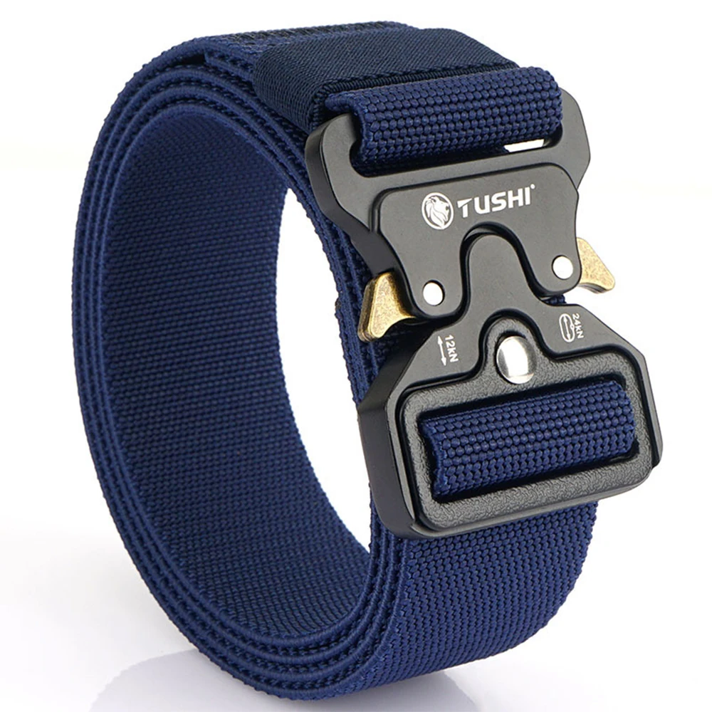 TUSHI Men Army Outdoor Hunting Tactical Multi Function Combat Survival High Quality Marine Corps Canvas For Aluminum Alloy Belt