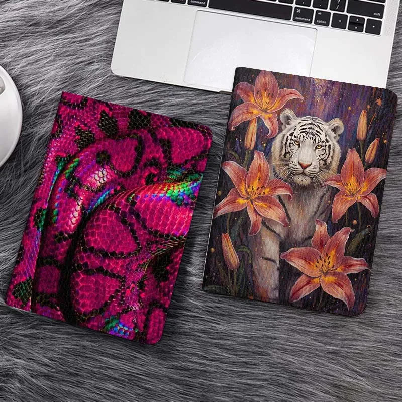 

Розовый чехол для планшета с рисунком змеиной кожи для Samsung Tab Galaxy S6 S11 A A7 A8 A9 A11 10.1 10.4 10.5 Plus Lite, подарок