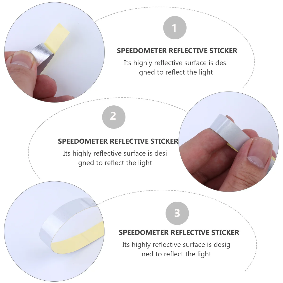 12Pcs Reflective Tachometer Stickers High Adhesive Strips for Digital Photo Tachometer Speedometer Reflective Tape Automotive