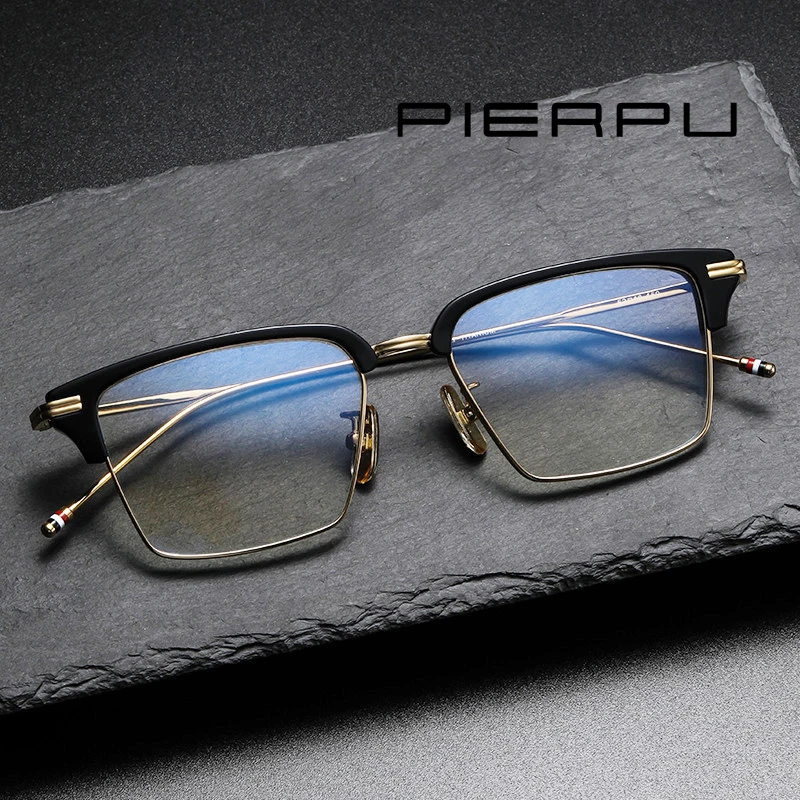 

New York THOM Brand Designer Optical Eyeglasses Frame Retro Square TItanium Glasses women men TBX422 Prescription Myopia Eyewear