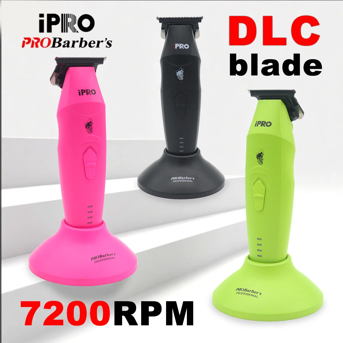 

Men‘s Professional Hair Clipper Zero Gapped DLC T-Blade 7.5W 7200RPM with Base Charger Barber Hair Cutting Machine