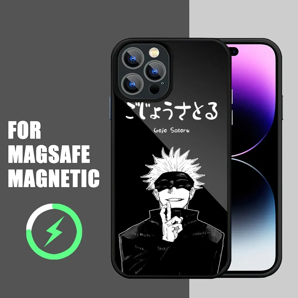 Coque de téléphone magnétique sans fil pour iPhone, coque de charge, Jujutsu Kaimmense Satoru Gojo, Bilibili, 15, 14, 11, 12, 13 Pro Max Plus