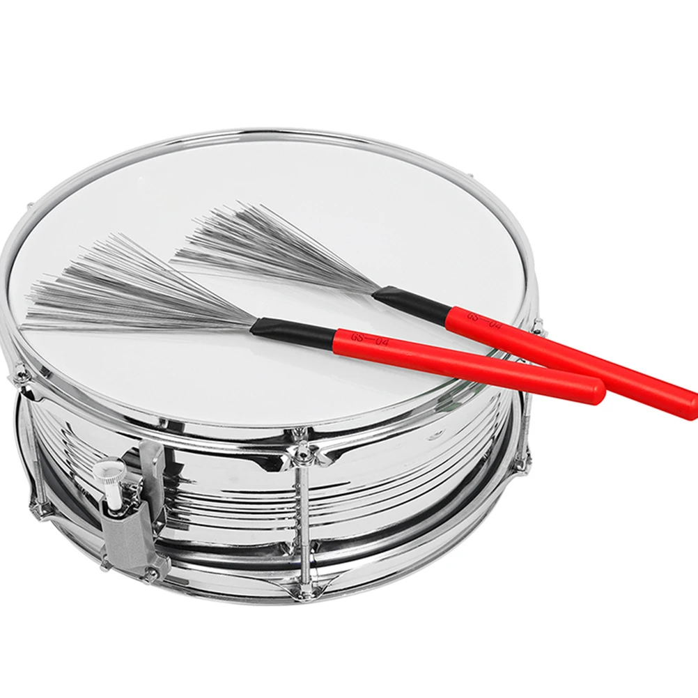 

1 Pair Drum Brush Maple Handle Wire For Percussion Instruments Durable Wooden Adult Kids Beginner Student Drumsticks Portable