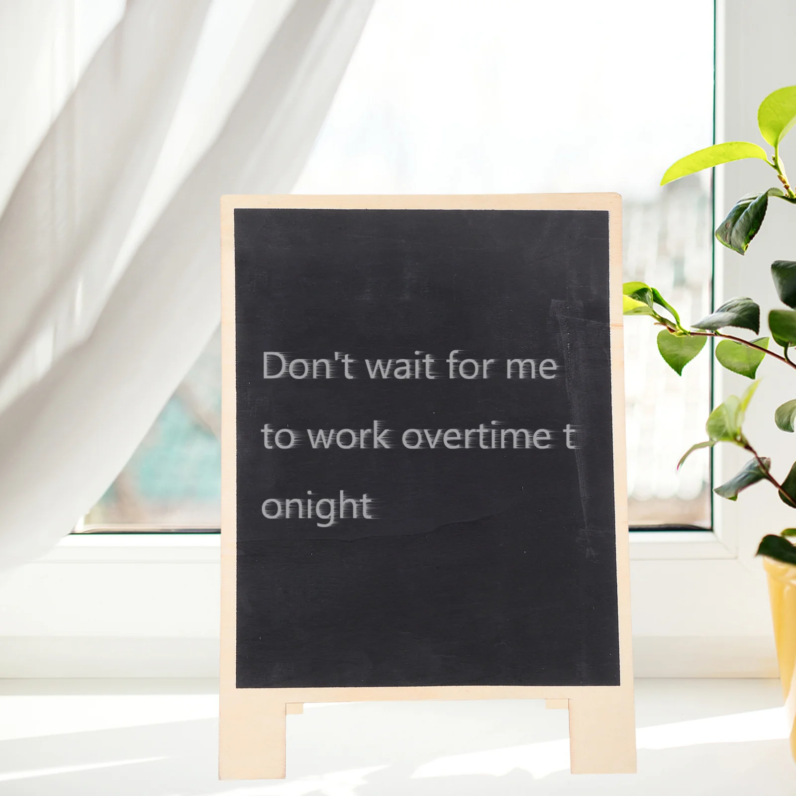 Double-Sided Blackboard Sign Wooden Tabletop Chalkboard for Home Office Kitchen Message Notes Menu Display Wooden Blackboard