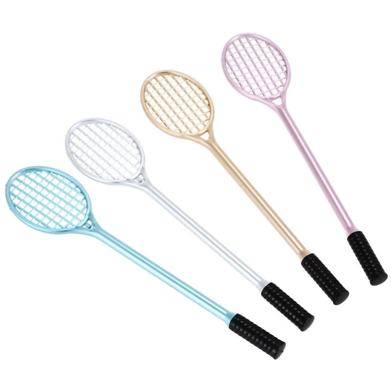 24 Uds pluma de Gel punto de escritura 0,38 Mm papelería creativa Linda raqueta de tenis modelado raqueta de bádminton lápiz lápiz lápiz óptico