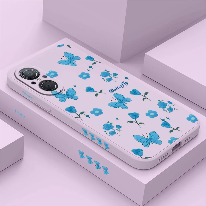 Funda de teléfono para Huawei Nova 9 SE 8i 7i P40 Lite Y9S Y7P Y7A Y7 Pro 2019 P30 P20 Y9 Prime, funda de silicona suave con flores y mariposas