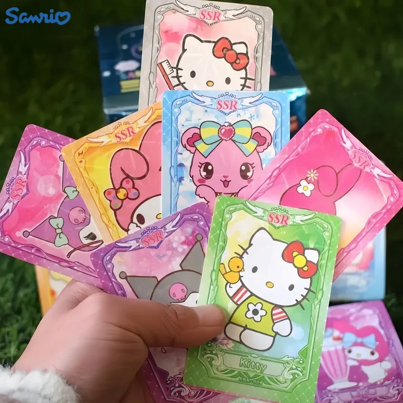 Hello Kitty Sanrio Cards 32bag 224pcs Kuromi Trading Card Game My Melody Booster Box Cartoon Cute Collection Toy Festival Gift