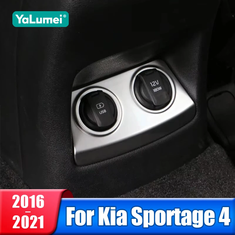 

Car Cigarette Lighter USB Port Trim Sequins Cover For Kia Sportage 4 QL 2016 2017 2018 2019 2020 2021 Interior Accessories