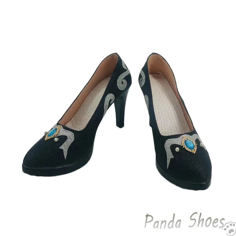 ماري تأثيري أحذية أنيمي لعبة الهوية الخامس الأحذية السوداء الدموية الملكة ماري تأثيري حلي الدعامة أحذية لحفلة الهالوين