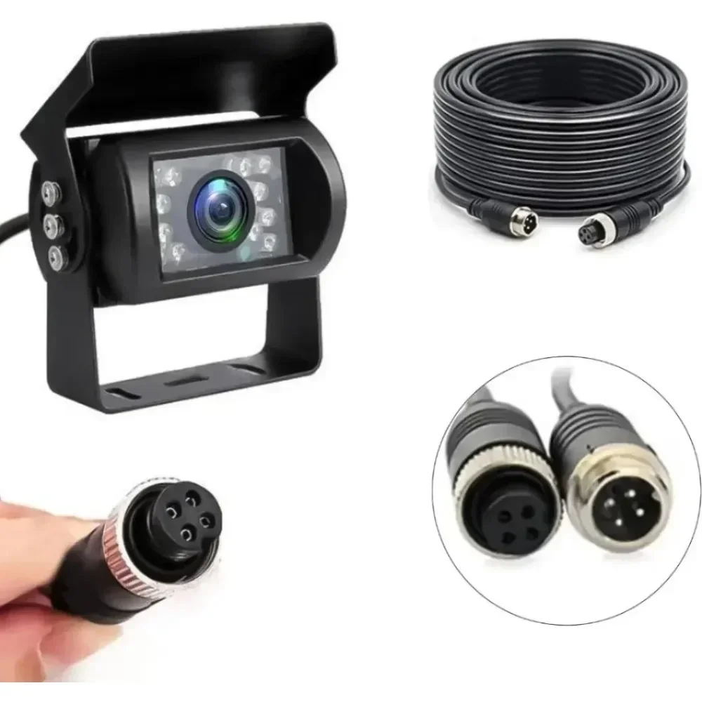 

Truck Vehicle Backup Cameras with 10M 4-Pin cable Aviation Connector, Waterproof IR Night Vision Wide Angle Rear View Camera