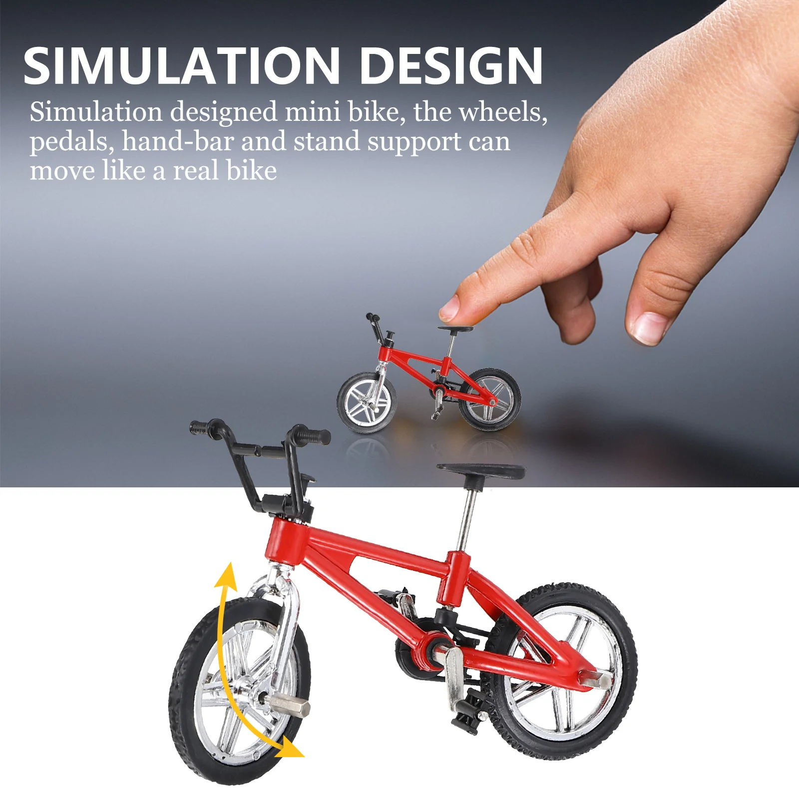 

1 set 1 Set Finger Mountain Bike Mini Alloy Bicycle Desktop Bike Simulation Design Playable For Kids Home