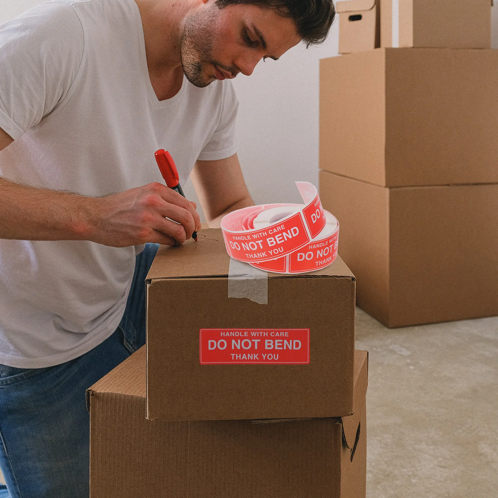 

2 Rolls Copper Plate Do Not Bend Caution Stickers Fragile Shipping Labels Removable Warning Packing Box File Folder Tags