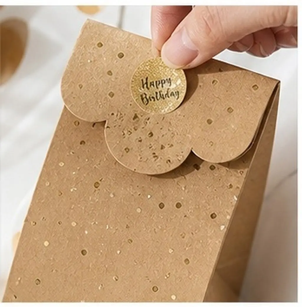Birthday Sealing Stickers 12 Sheets Colorful Round Self-Adhesive Labels for Candy Bags Party Favors Gift Wrapping