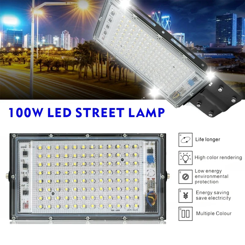 100W LED lampione AC 220V-240V proiettore per esterni faretto IP65 applique da parete impermeabile Garden Road Street