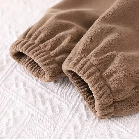 Baby-Jungen-Set mit besticktem Affen-Fleece-Hoodie, 2-teilig, Jacke mit Reißverschluss und Hose, warme Winterkleidung für Kleinkinder, Baumwollmischung, 3-24 Monate – Detail 6