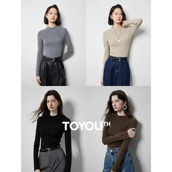 Toyouth-長袖ニットトップス、ハーフタートルネック、暖かい無地、ベーシックニットプルオーバー、ジャンパー、セーター、秋、冬、2022