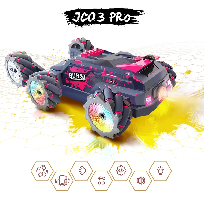 JC03 Pro Glove Control Car Rechargeable Radio Control Multi Terrain Mountain Stunt Mini 4wd 360 Rolling spray Truck