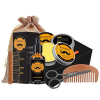 Beard Growth Kit For Men Beard Hair Enhancerbeard Essential Oil Moisturizing Wax Growth Roller Comb Styling Scissors Beard Care