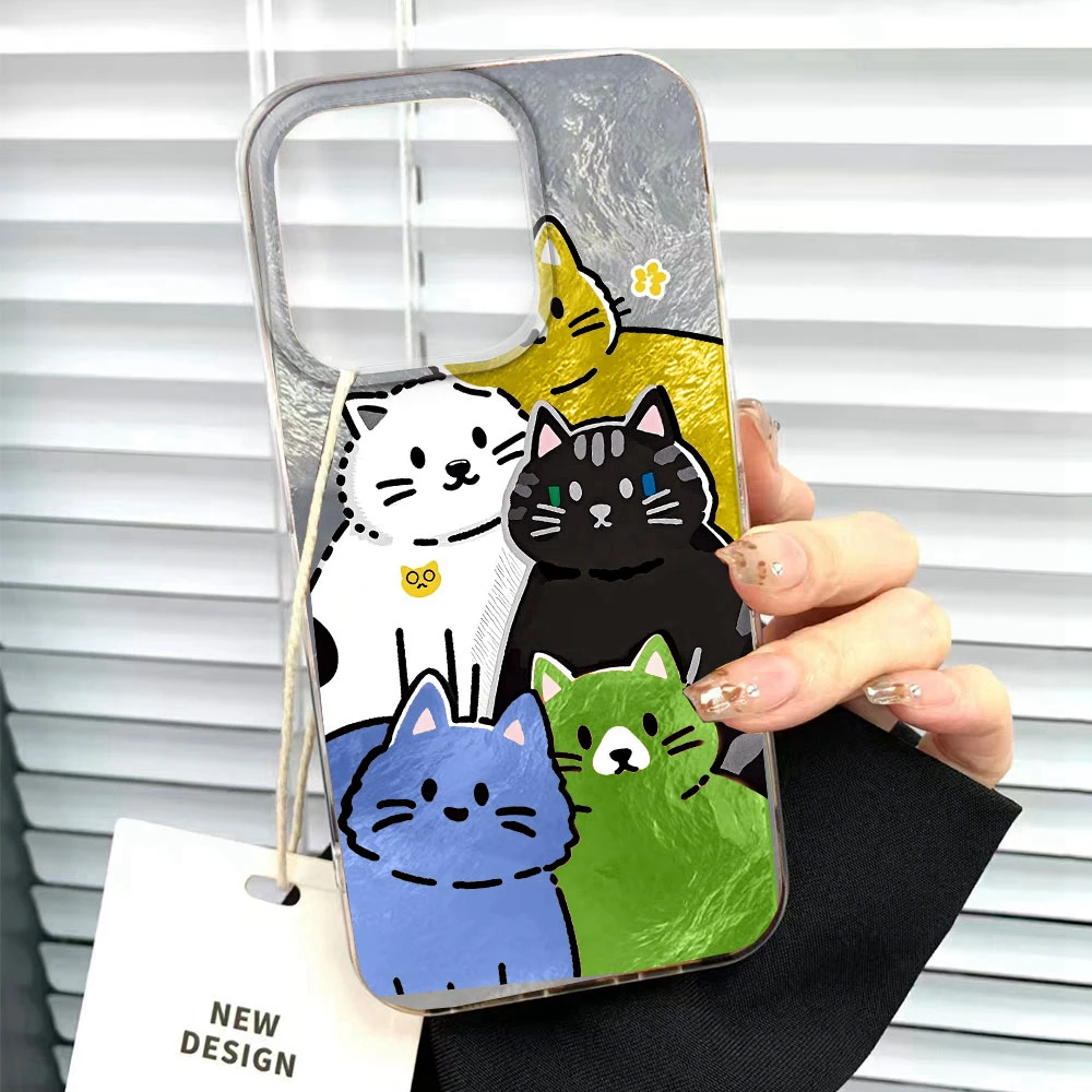 الكرتون الحيوان لطيف القط المرأة قضية الهاتف لسامسونج غالاكسي A56 A55 A16 A07 A17 A26 A36 A25 A35 A14 A34 A54 A15 A13 A12 غطاء