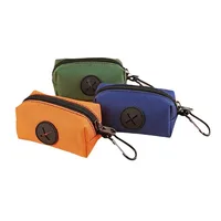Support de sac de merde de chien en toile, distributeur de sacs de déchets d'animaux de compagnie en plein air avec mousqueton, pochette de collecte de déchets d'animaux 6