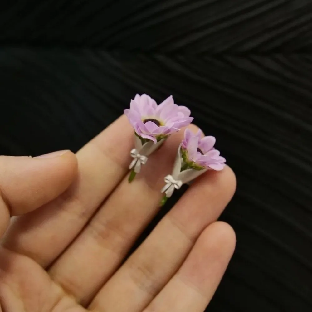 Creative Flower Insertable Earrings Flowers Can Be Inserted DIY Jewelry Vase Pendant Earrings Versatile Simple Bow Earrings