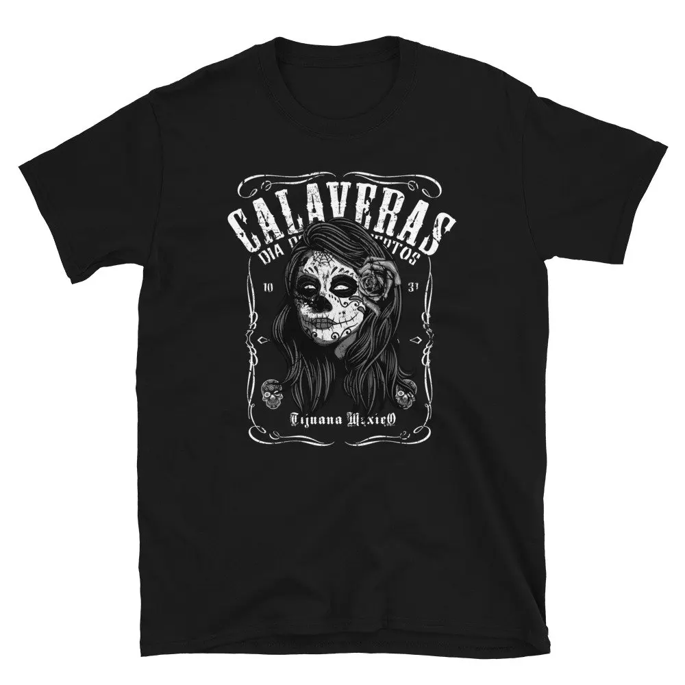 Sugar Skull T Shirt Dia De Los Muertos Candy Doll Calavera Gothic Love Tijuana Mexico Day of the Dead