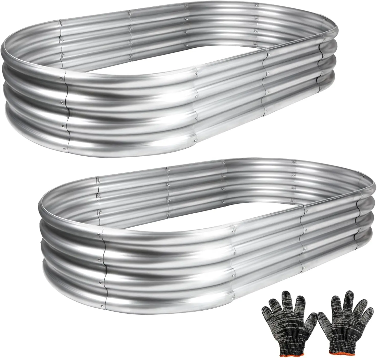 

2-Pack Galvanized Raised Garden Beds, 4x2x1ft Outdoor Planter for Vegetables Flowers Herbs, Rust-Resistant & Easy Assembly