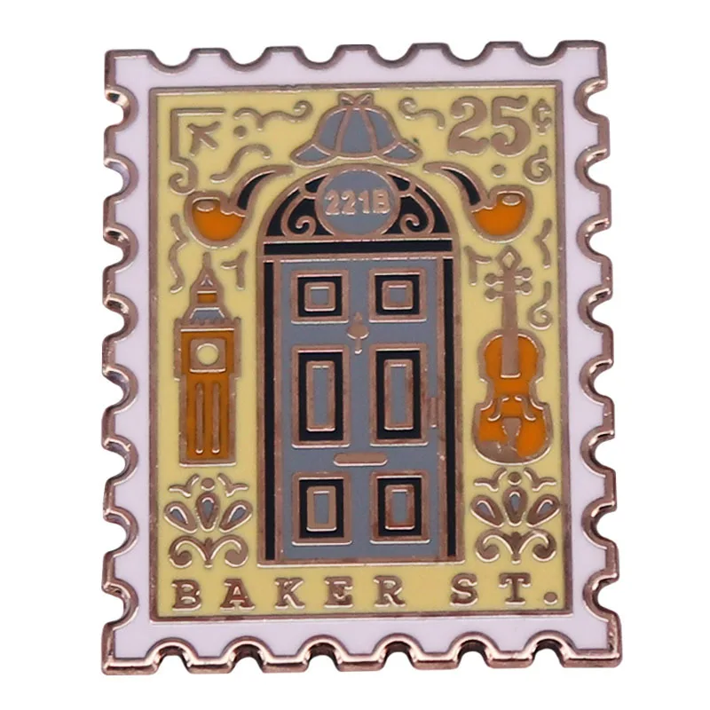 

Эмалированная булавка 221B с изображением Бейкера и уличного штампа, металлическая брошь-значок для вдохновения по мотивам нового фильма, аксессуары для ювелирных изделий, подарки для фанатов