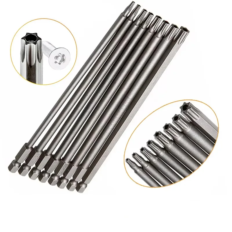 8Pcs/Set Torx Screwdriver Bit 1/4'' Shank Hex Wind Drill Head Screw Wrench Magnetic Star T8 T10 T15 T20 T25 T27 T30 T40