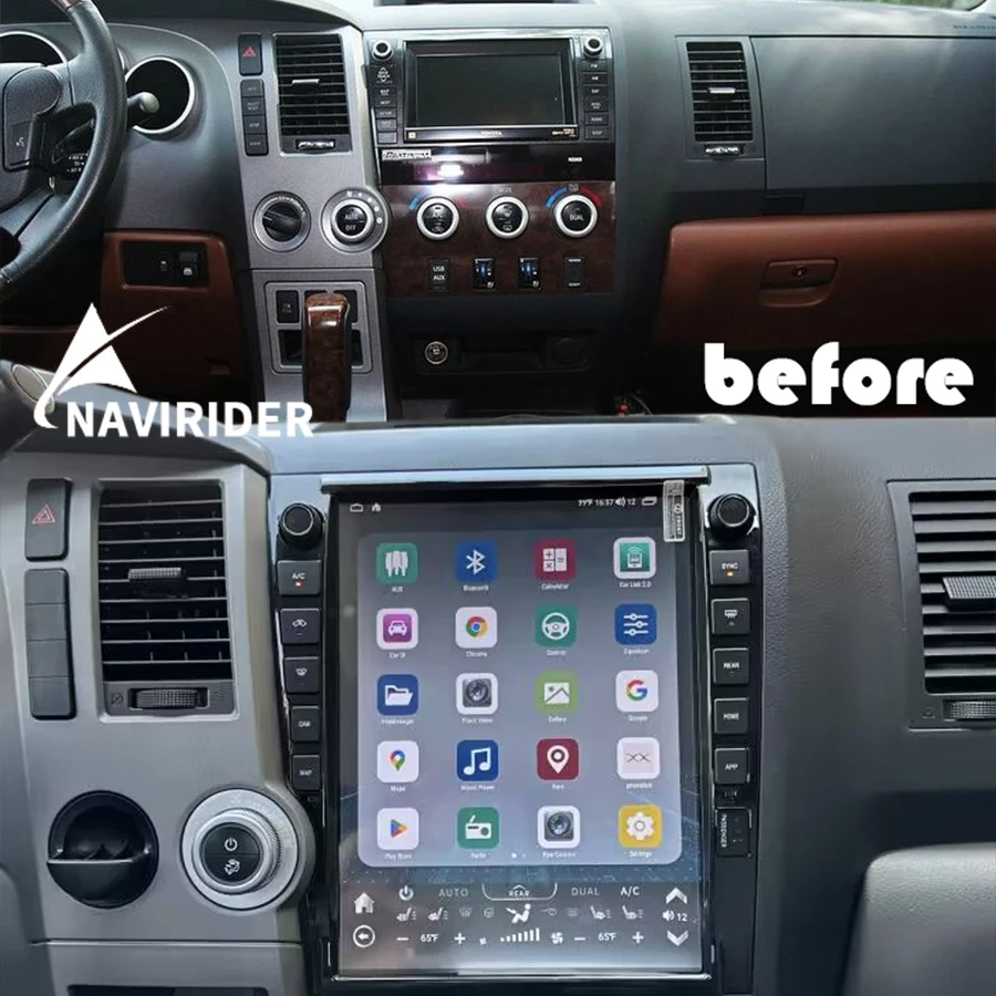 

13inch For Toyota Tundra Sequoia 2007-2011 8 Core Tesla Car Radio Multimedia Android 14 Player Auto GPS Navi Carplay Head Unit