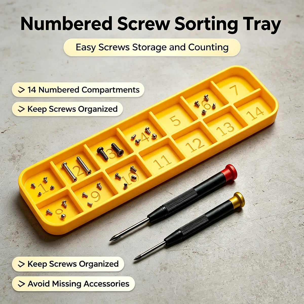 Numbered Screw Sorting Tray 14-Compartment Parts Storage Tray Repair Screw Memory Tray Mobile Phone Disassembly Screw Sorting Tray Tool