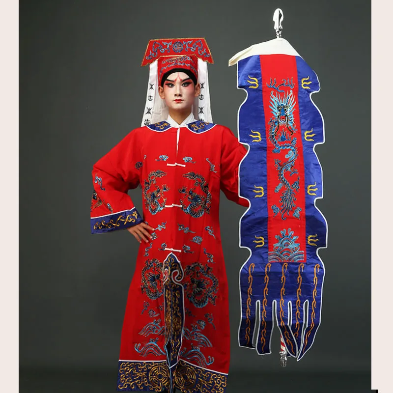 Roupas de soldado grande da Ópera de Pequim, Qinqiang, Ópera de Shanxi, Ópera de Lv, Roupas de desempenho de ópera tradicional de soldado masculino de teatro