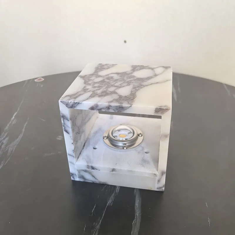 Natural Marble Stone Cube COB Step Stair Wall Light  Wall Lamp Bedroom Living Room  Indoor Home Decorative Fixture Bedside Light