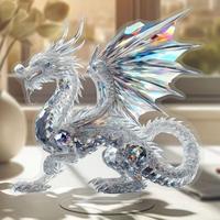 Artistic 2D Flat Dragon Wolf Multicolor Acrylic Statue Nontoxic Decorative Piece Ornament For Living Room Office Desktop