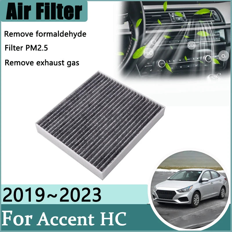 Air Conditioner Filter For Hyundai Accent HC Verna Solaris 2019~2023 Purification Accesories Activated Carbon Engine Filter Grid