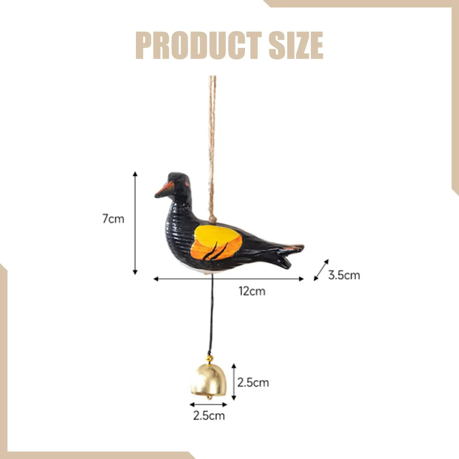 Bird Shaped Wind Sculpture Chime Decorative Wood Pendant for Garden House Decoration Balcony