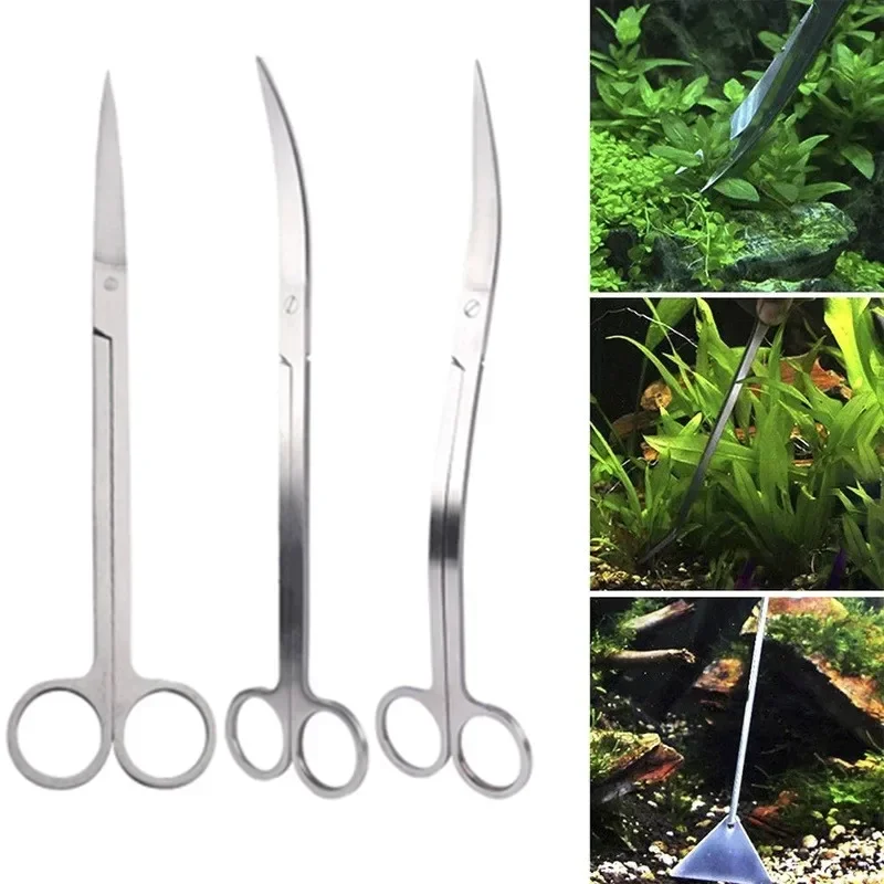 Aquarium Scissor Tweezer Tools Fish Tank Plants Wave Scissors Grass Stainless Cleaning Tools Storage Holder Aquarium Accessories